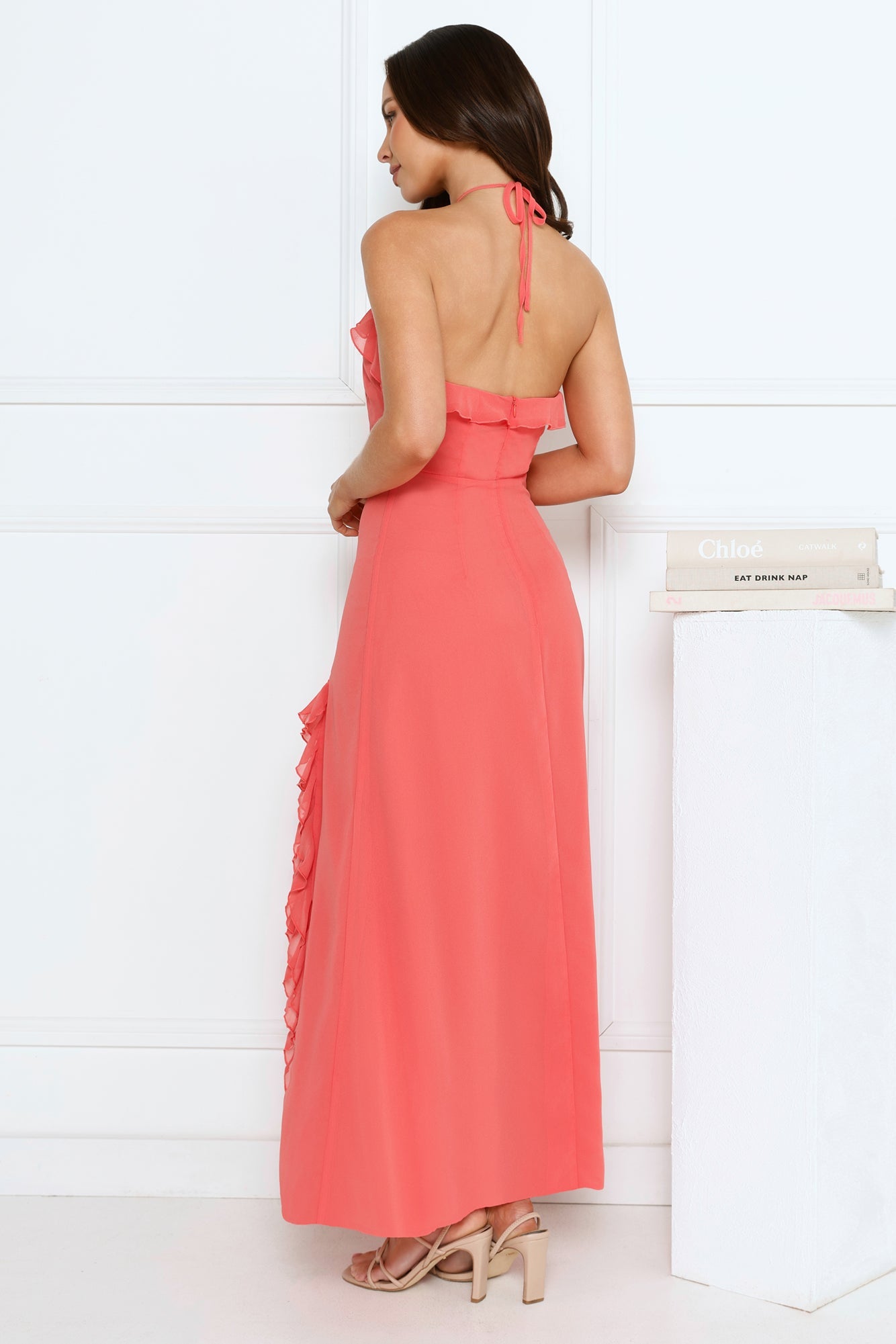 Love Potion Halter Maxi Dress Peach