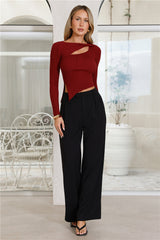 Off To Work Long Sleeve Top Wine
