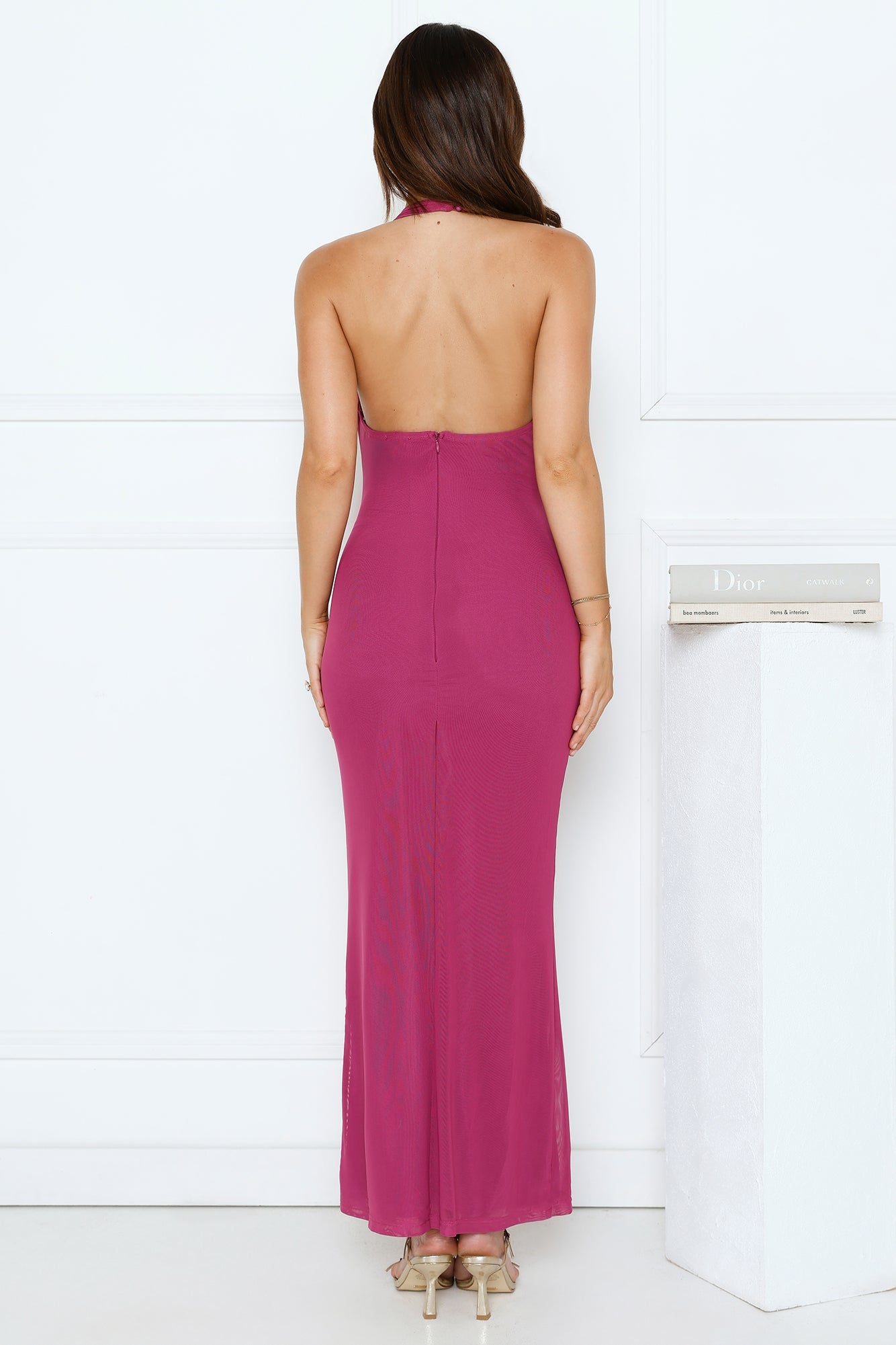 Dusktime Desire Halter Maxi Dress Plum
