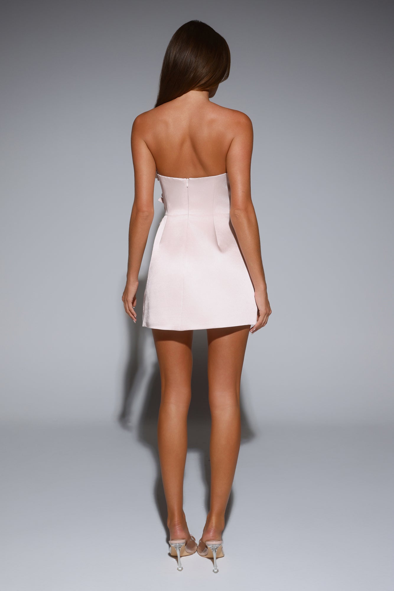 Blossom Hour Strapless Satin Mini Dress Pink