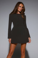 Silhouette Society Tailored Long Sleeve Mini Dress Black