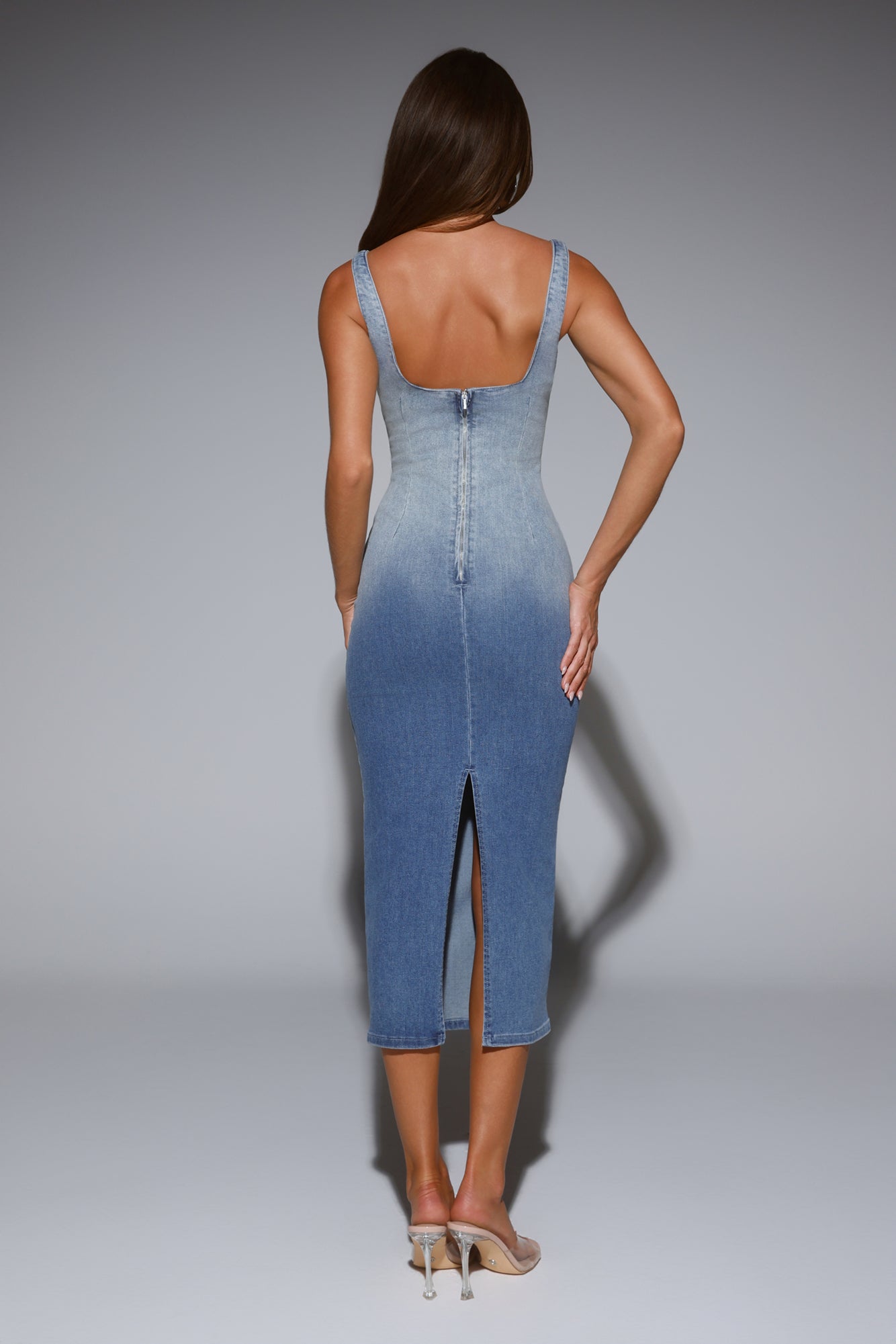 DNM Denim Destination Midi Dress Blue