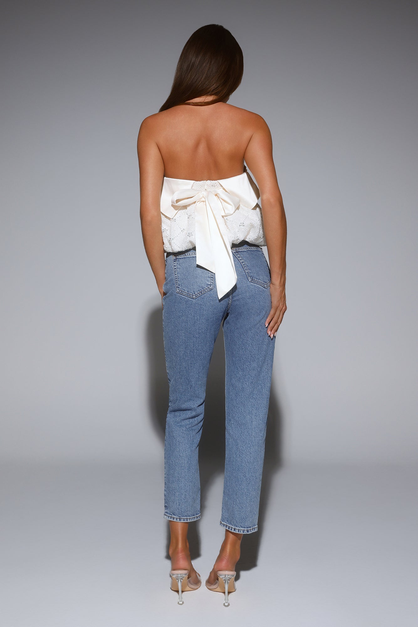 Sparkle Like Stars Strapless Top Cream