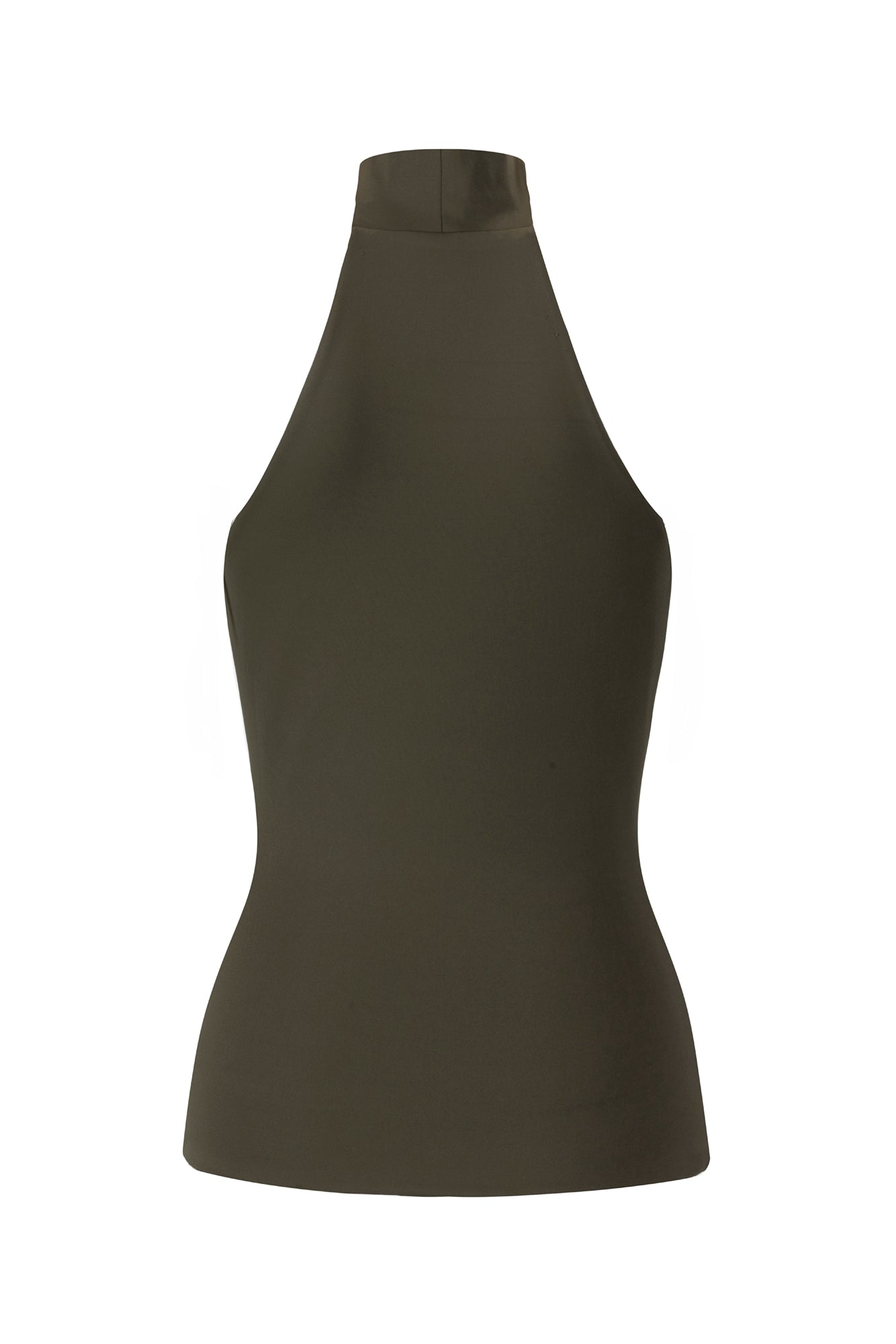BASE Contour Reverse Halter Top Khaki