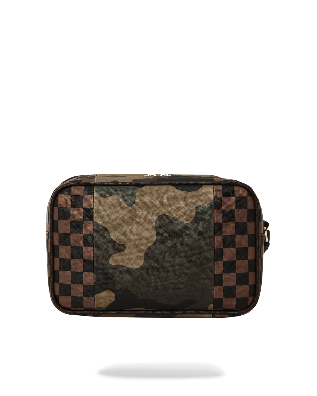 EXTERIOR GOLD ZIP POCKET SHARKS IN PARIS TOILETRY BRICKSIDE BAG