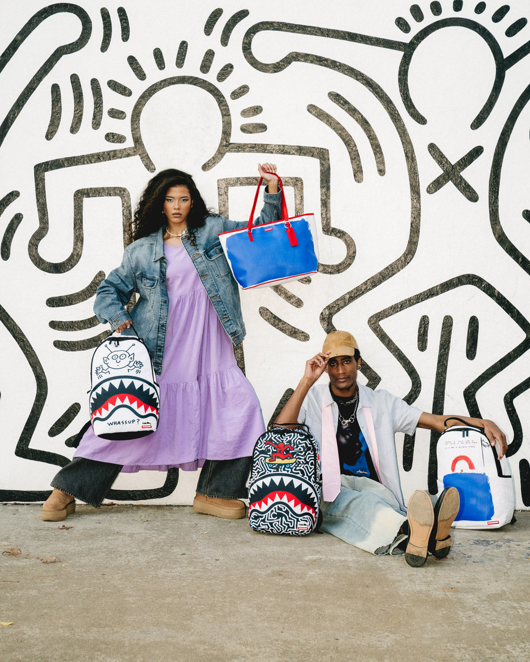 KEITH HARING WHASSUP ALIEN DLX BACKPACK