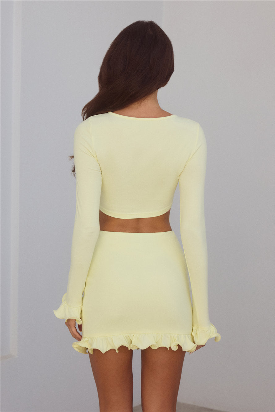 Summer Lush Mini Skirt Yellow