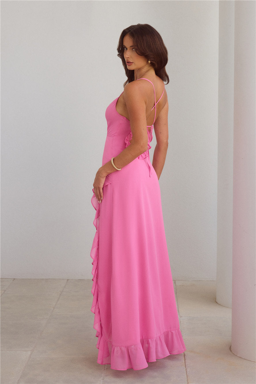 Riviera Sunset Maxi Dress Rose