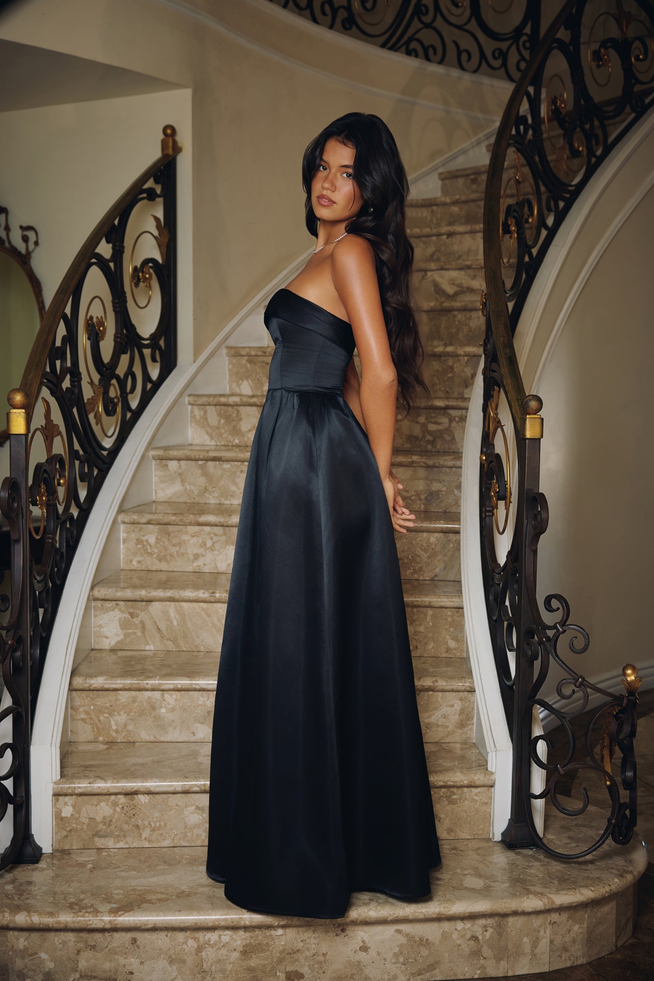 Elegance In Motion Strapless Maxi Dress Black