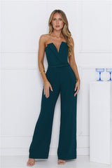 Make Magic Strapless Jumpsuit Green