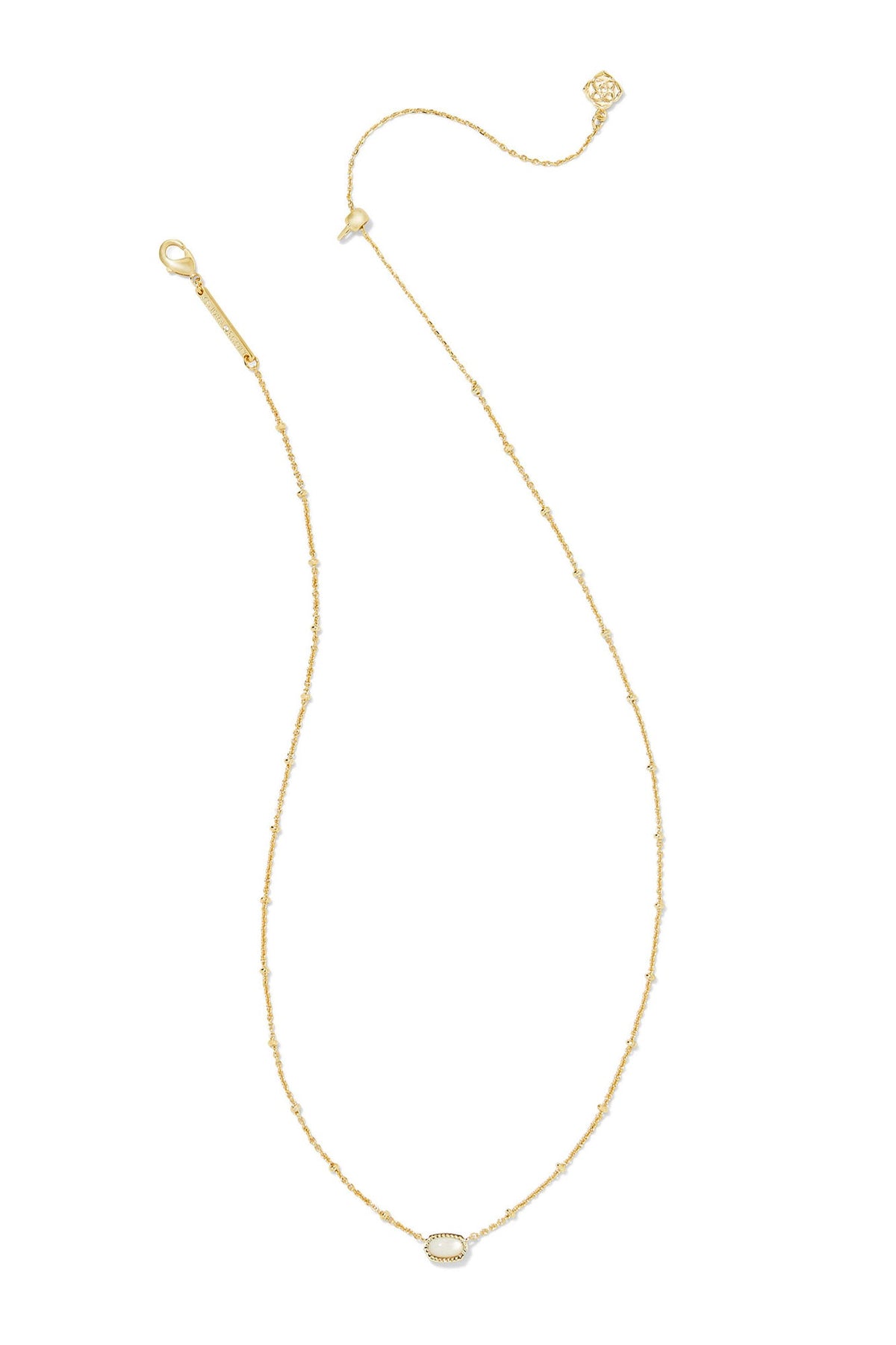 Mini Elisa Gold Satellite Short Pendant Necklace Ivory Mother Of Pearl
