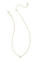 Mini Elisa Gold Satellite Short Pendant Necklace Ivory Mother Of Pearl