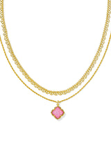 Mallory Rose Gold Multi Strand Necklace Blush Ivory Mother Of Pearl