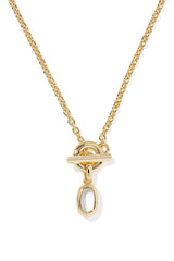 Mini Elisa Toggle Gold Short Pendant Necklace Ivory Mother-of-Pearl