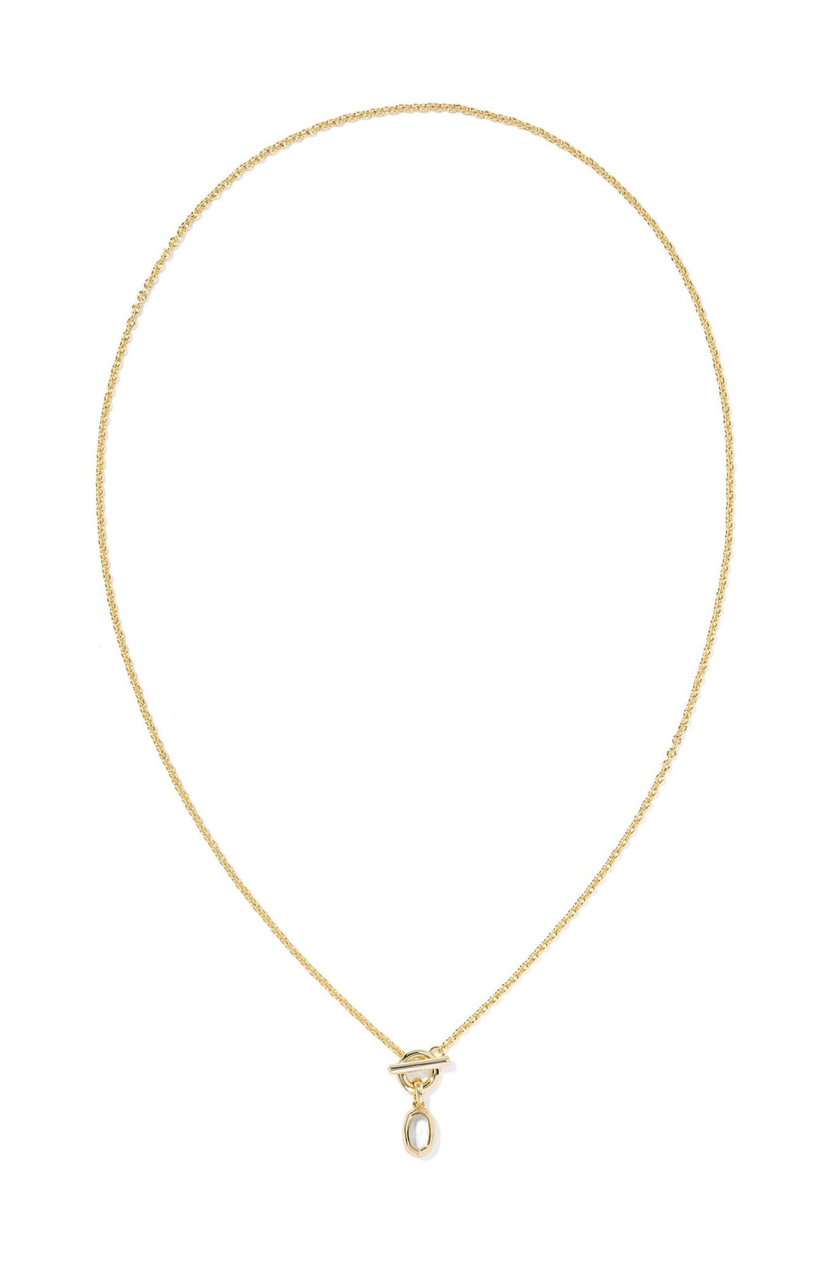 Mini Elisa Toggle Gold Short Pendant Necklace Ivory Mother-of-Pearl