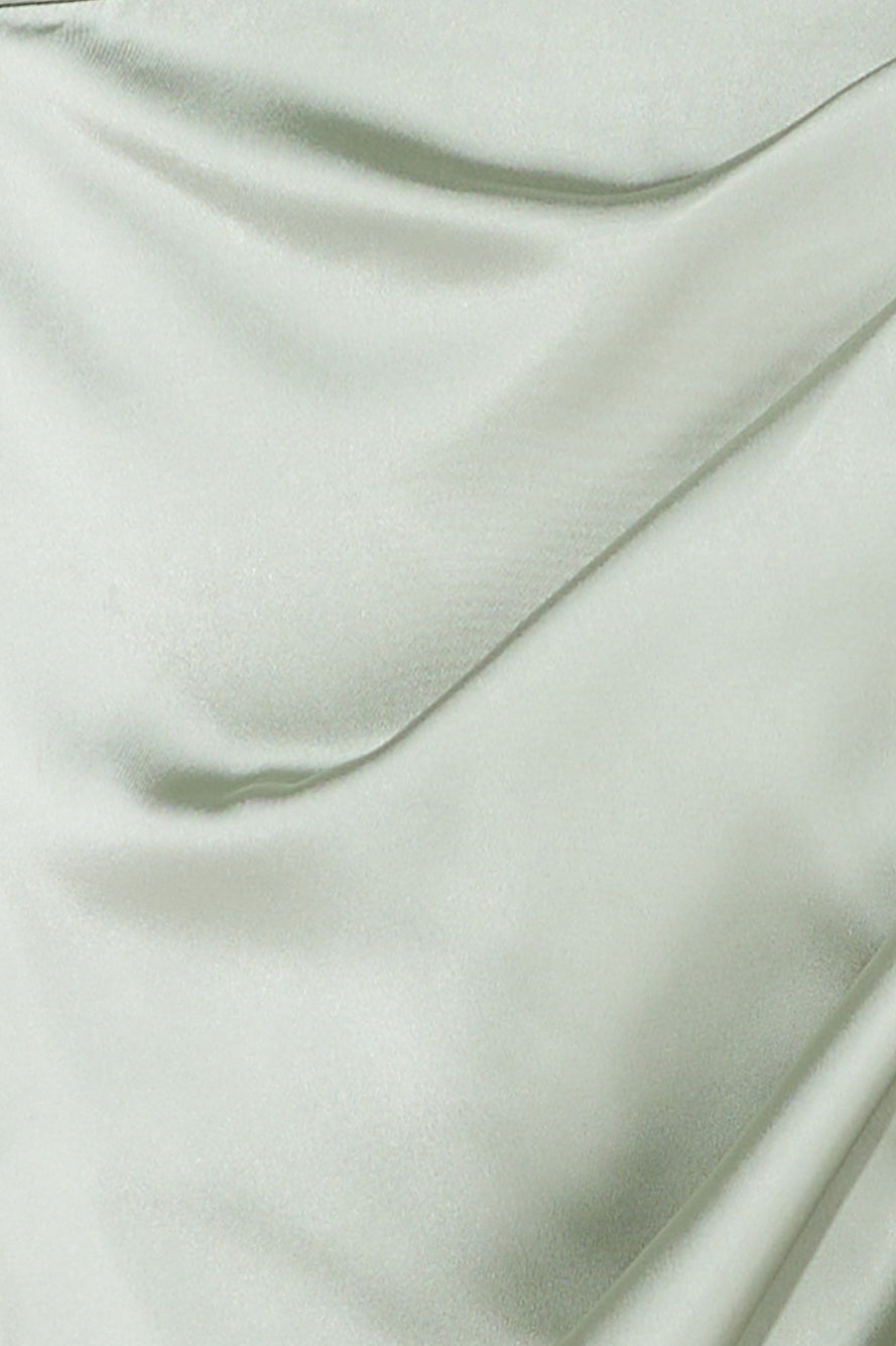 My Challenge Satin Midi Dress Sage